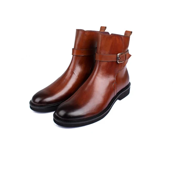 Classic High Ankle Boots In Brown - Image 4