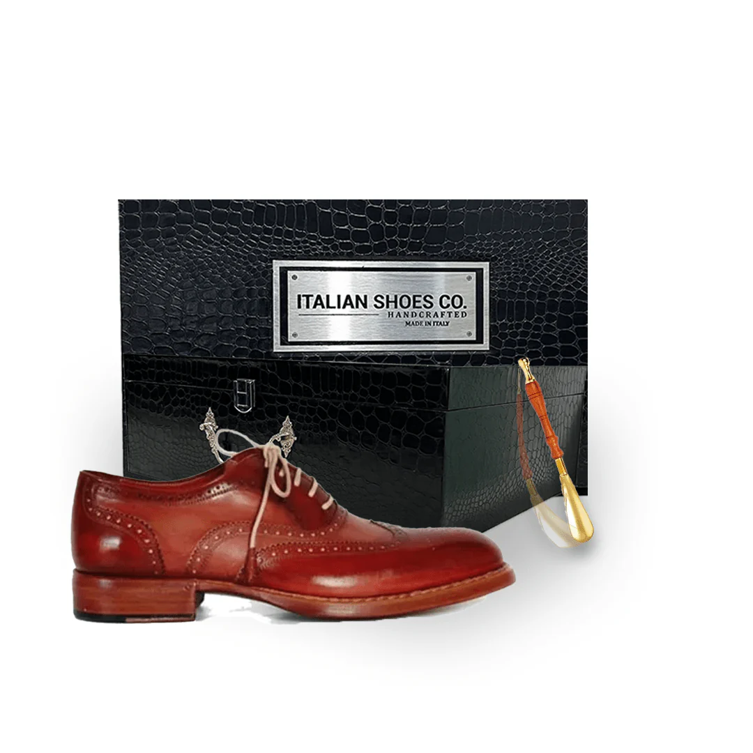 Wingtip Oxford Leather Lace Up Shoes - Image 9